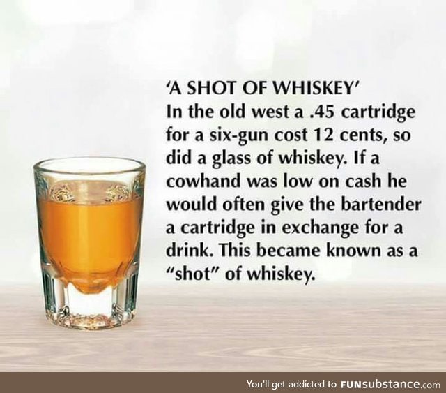 Origin for "a shot of whiskey"