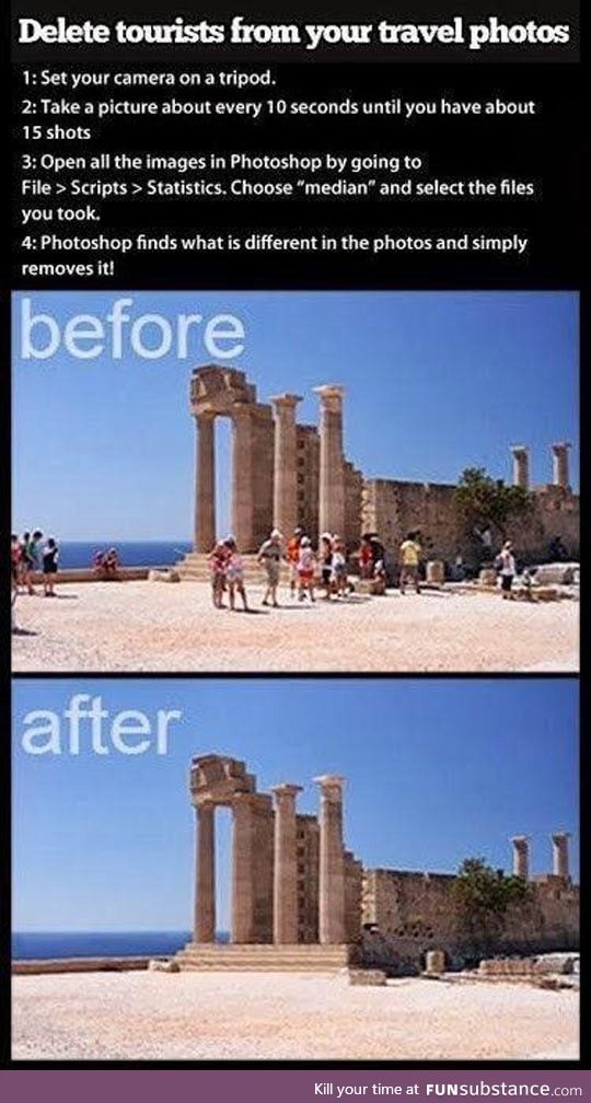 Remove all tourists from your travel shots