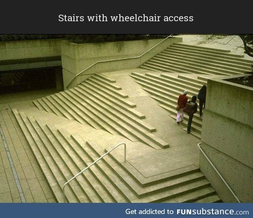 I wish more stairs would incorporate wheelchair access