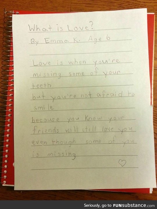 Definition of love by a child