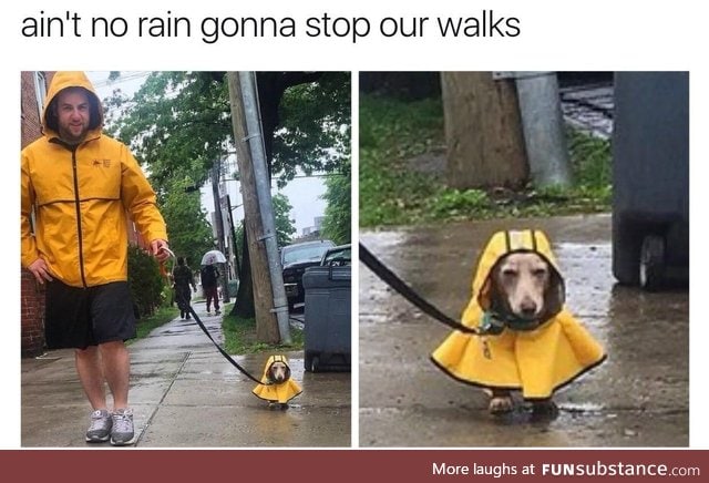 Rain or shine we're gonna walk