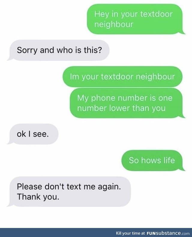 Textdoor neighbor