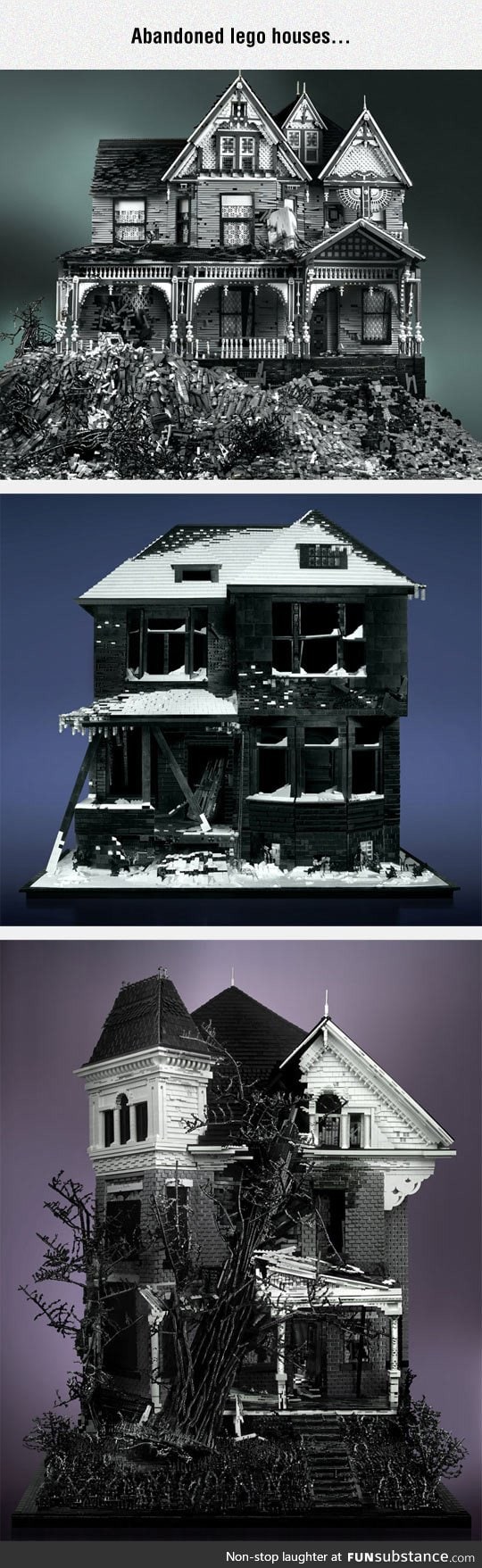 Scary houses made using lego