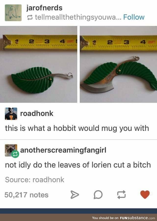Hobbits now come prepared for a fight