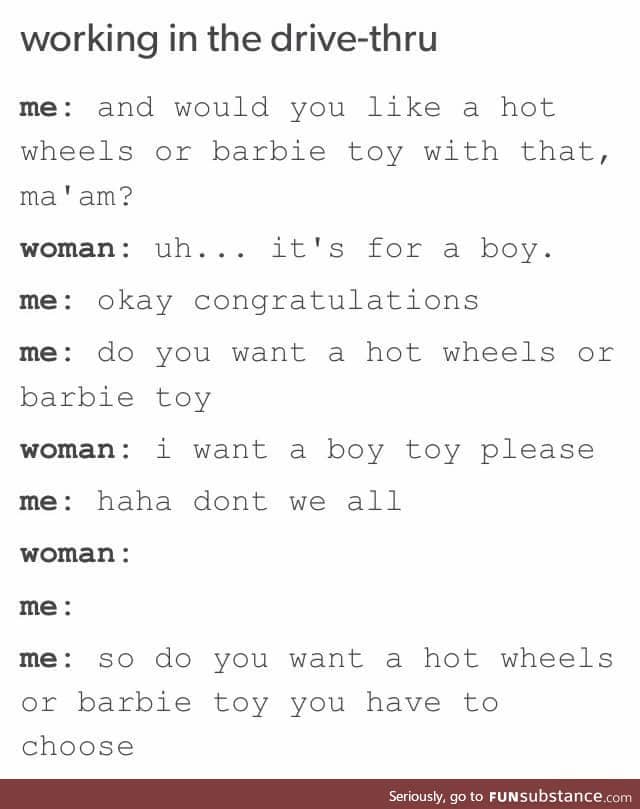Hot wheels or a barbie toy?