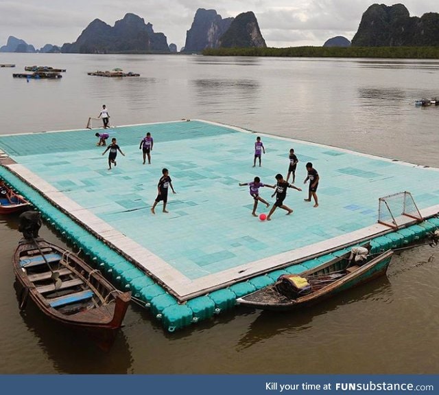 Floating football field in koh panyee village