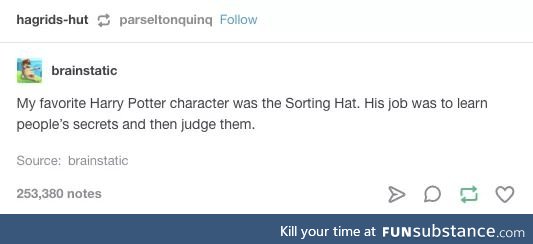 The Sorting Hat was very relatable