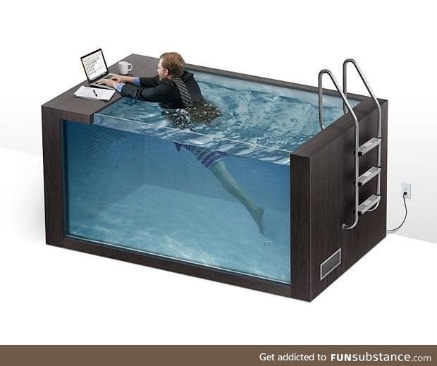 Who needs a standing desk when you can have a Swim Desk!