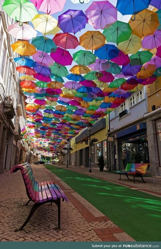 Umbrella Street in Portugal