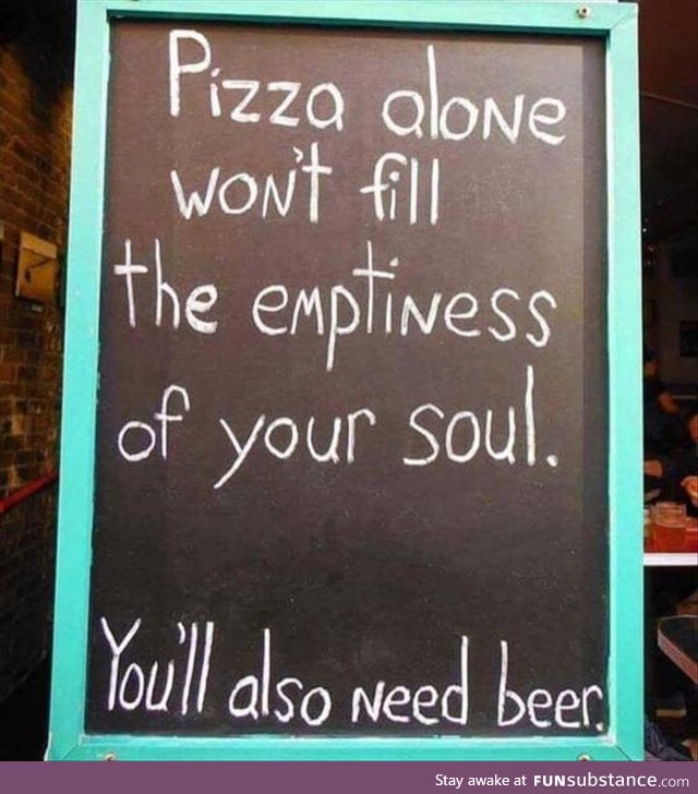 Or burgers. Burgers & beer will do too.