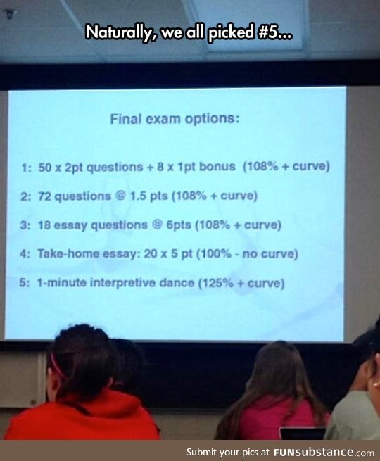 Final exam options