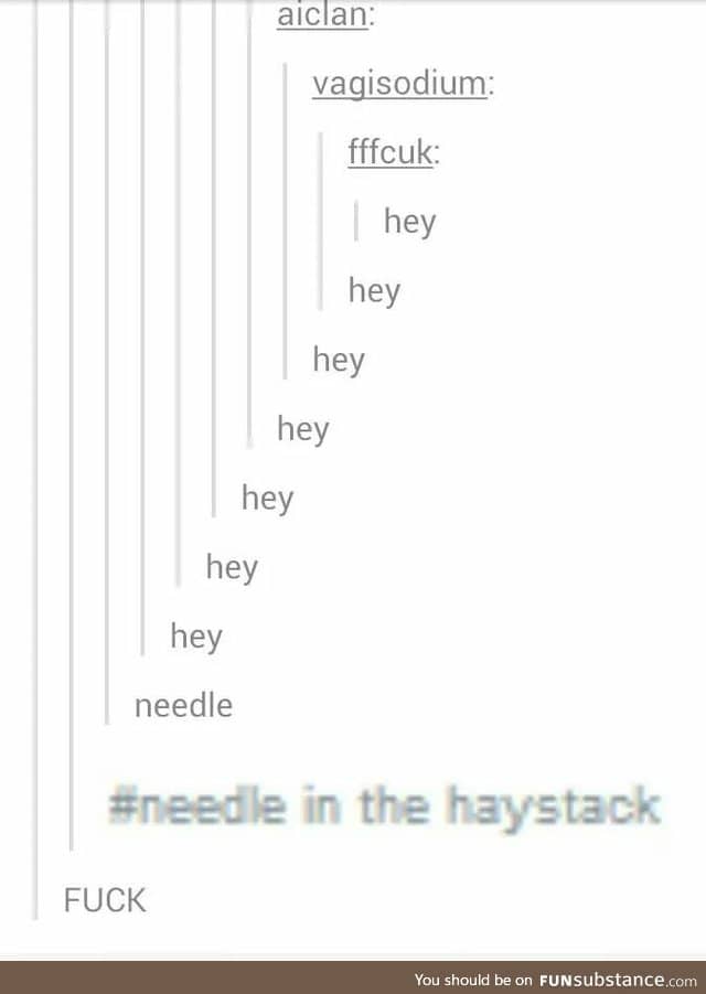 All we need is a hey in a needlestack