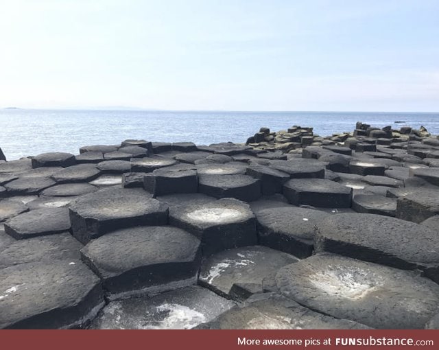 The shape these stones were formed at The Giant's Causeway in Northern Ireland