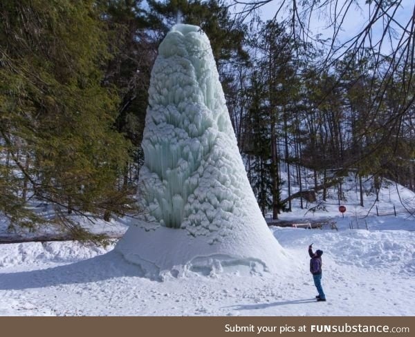 A frozen geyser