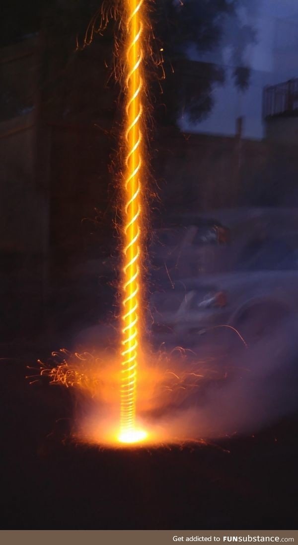 Long Exposure Photo of a Firework Launching