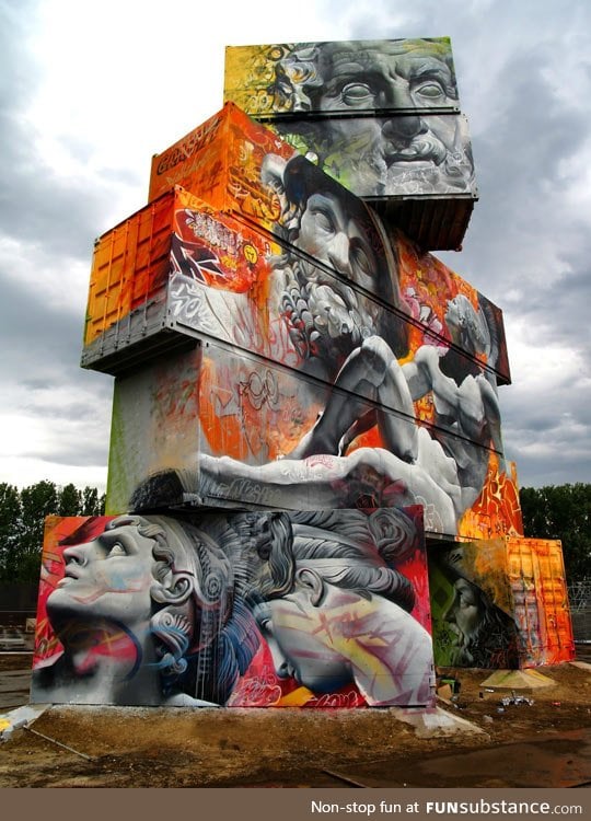 Graffiti on shipping containers