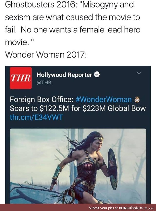 Also wonder woman didn't have shit advertising