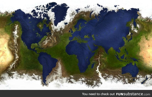 What the world would look like if land and water were switched