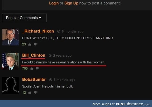 Bill Clinton got a p*rnhub account