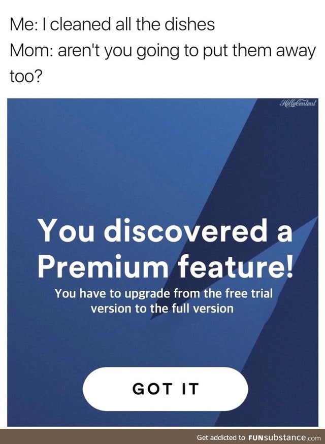 You've discovered a premium feature! Premium is $18 per hour. Pay up.