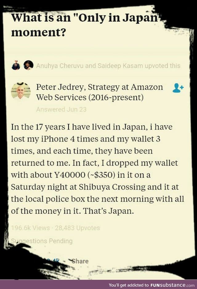 Japan has honest citizens