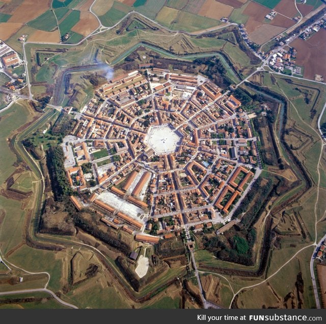 The fort city of Palmanova in Italy