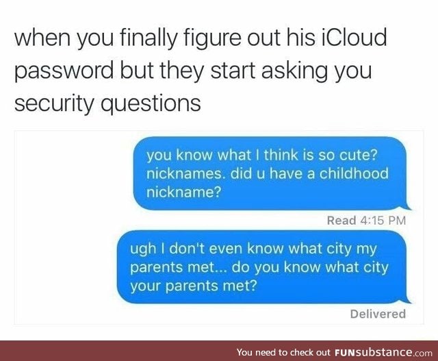 Trying to figure out the security questions
