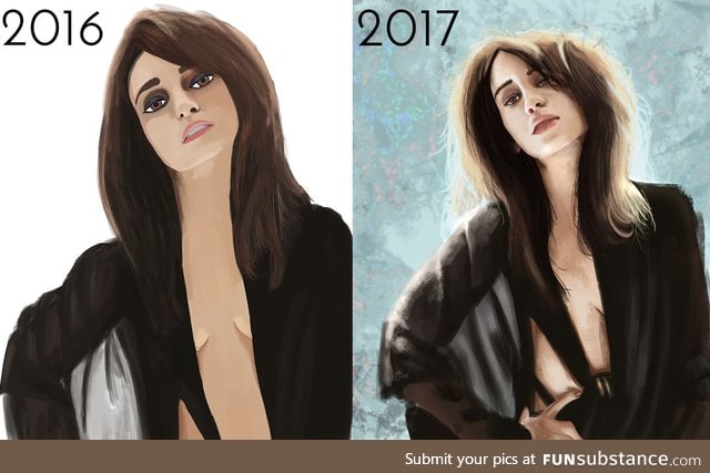 1 year art progress (not mine)