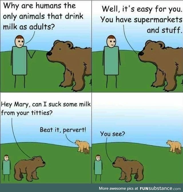 Humans are perverse milk drinker