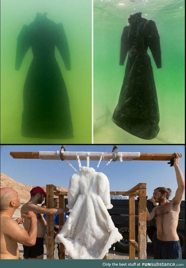 An artist left a dress in the dead sea for two years