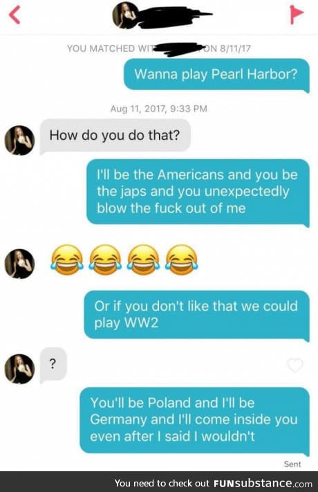 Using history as pickup lines