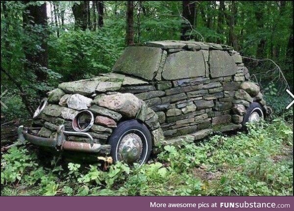 A car made of stones