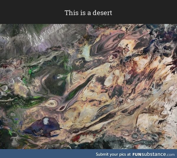 This is not a painting, but a satellite view of a desert