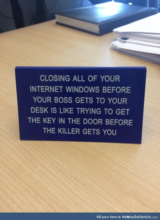 Sign in the boss's office