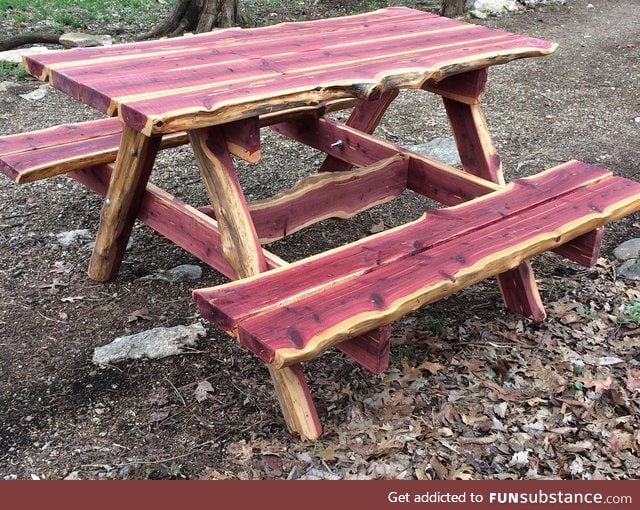 Red cedar picnic table