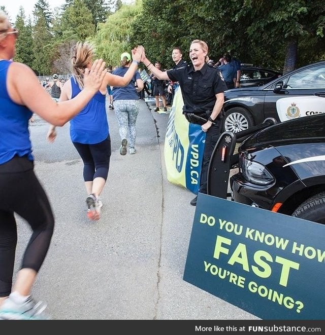 Police stop at a Canadian half marathon