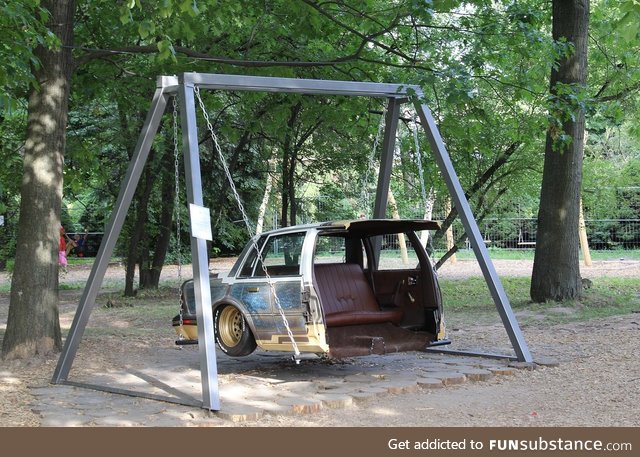 This is a swing for kids in Ukraine