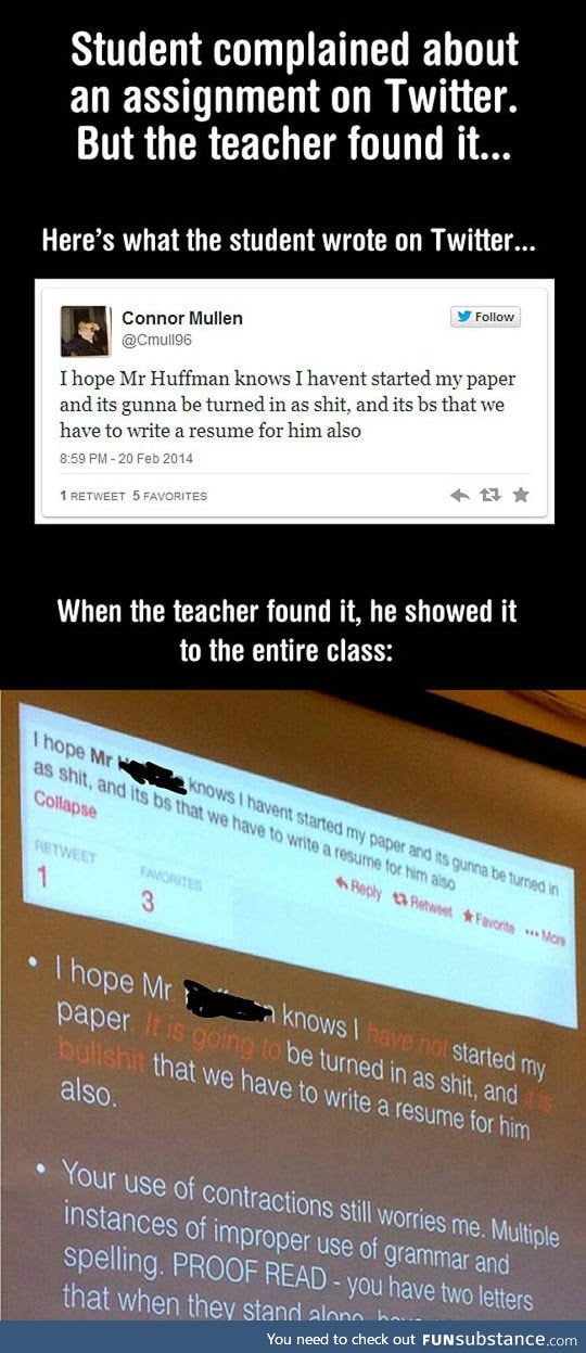 Student complains, awesome teacher puts him in his place
