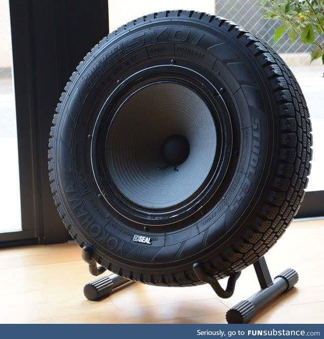 This tyre speaker is an awesome idea