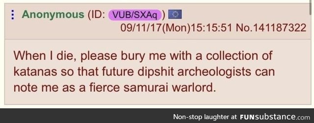 Anon has plans for when he dies