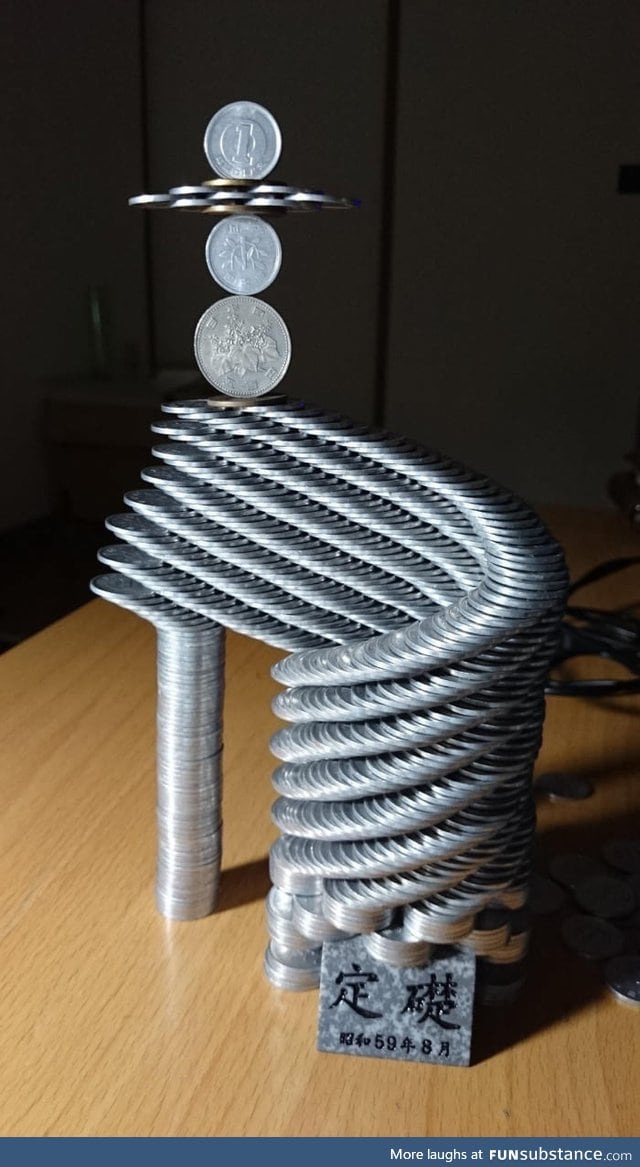 Amazing coin stacking