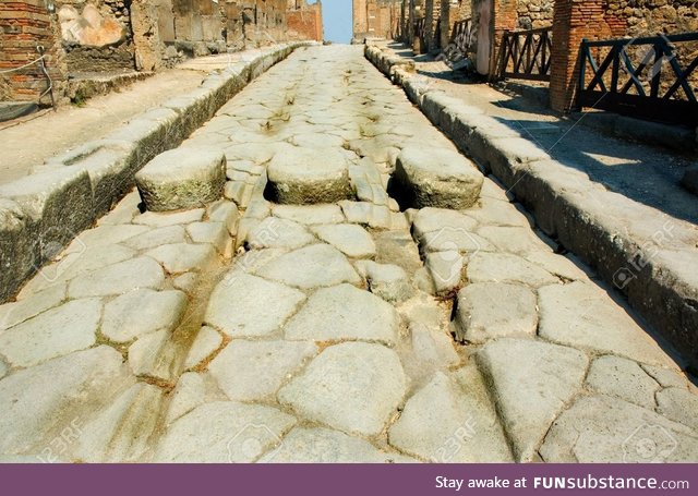 Pedestrian crossing in Pompei, AD 79