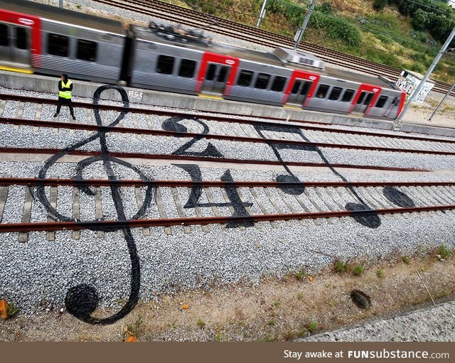 Train track graffiti in Portugal