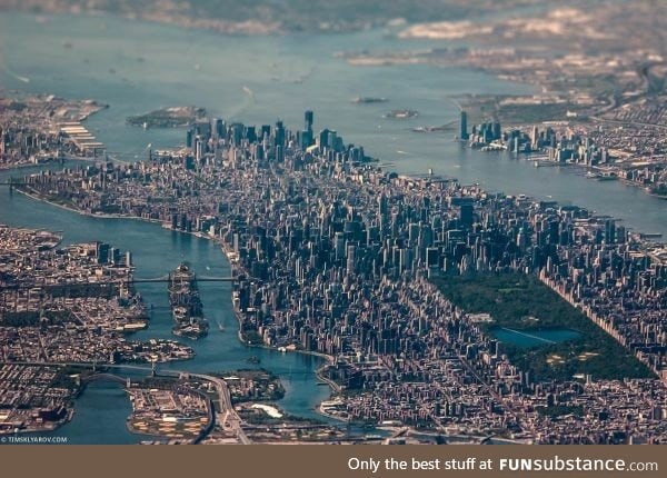 Aerial Tilt-Shift Photography of Manhattan