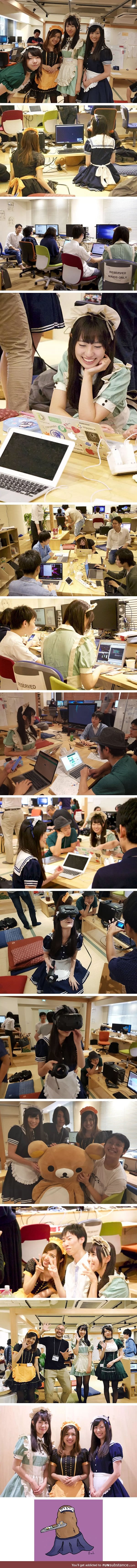 School in tokyo allows students to study with cute maids as they learn programming skills