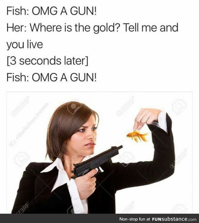 Threatening a gold fish