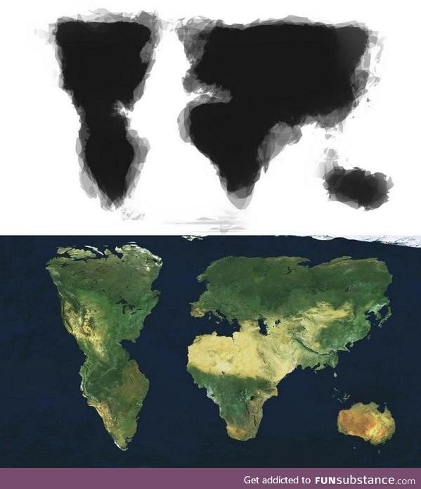 Merged image of 30 people trying to draw the world by memory