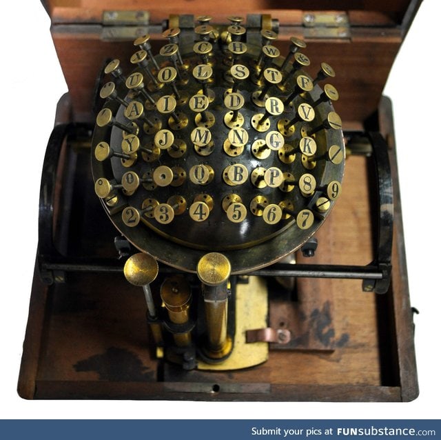 Writing ball typewriter from 1870