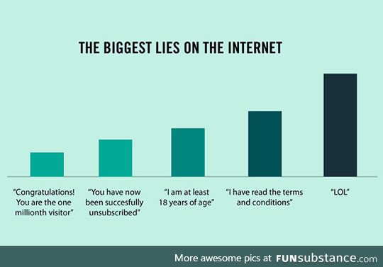 Biggest lies on the internet