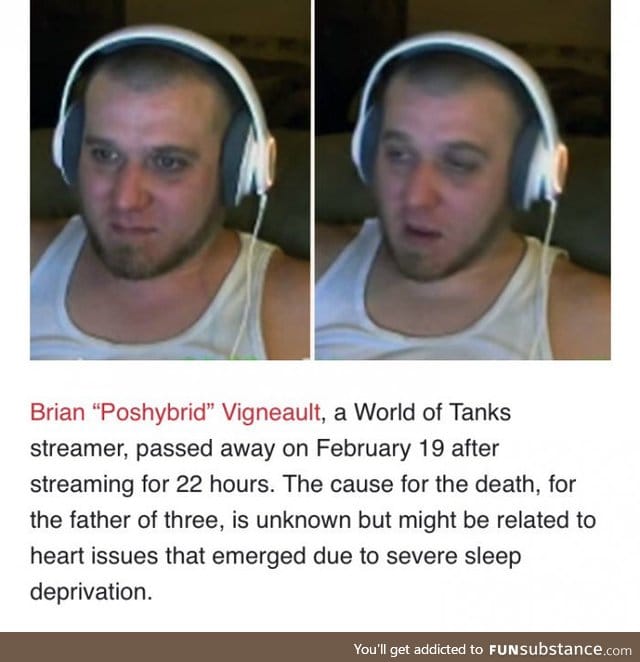 He died during 24h stream marathon for charity